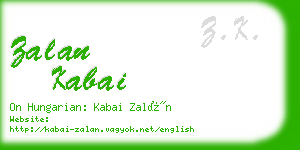 zalan kabai business card